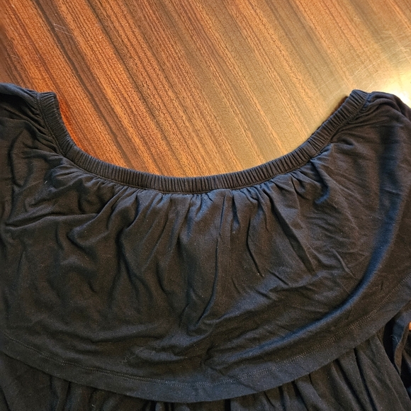 Asos Curve Plus Black Jumpsuit Off Shoulder Layered Ruffle Top Wide Leg 20 EUC - Picture 12 of 15